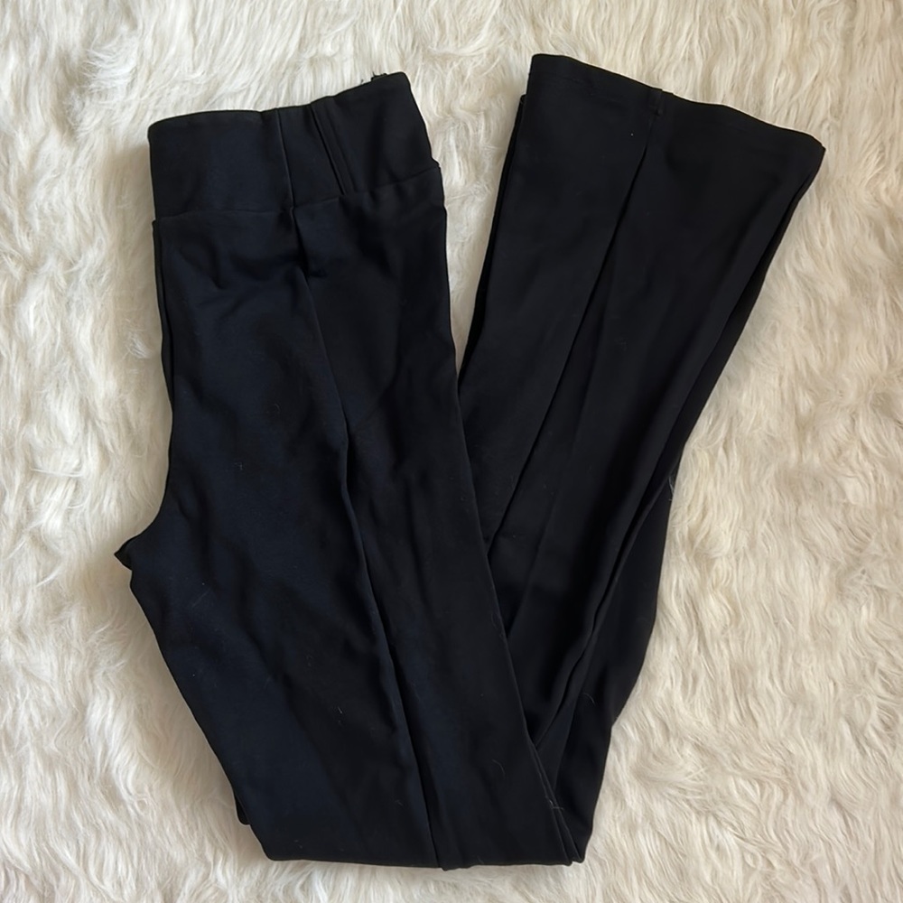 Mid rise split hem ponte pant